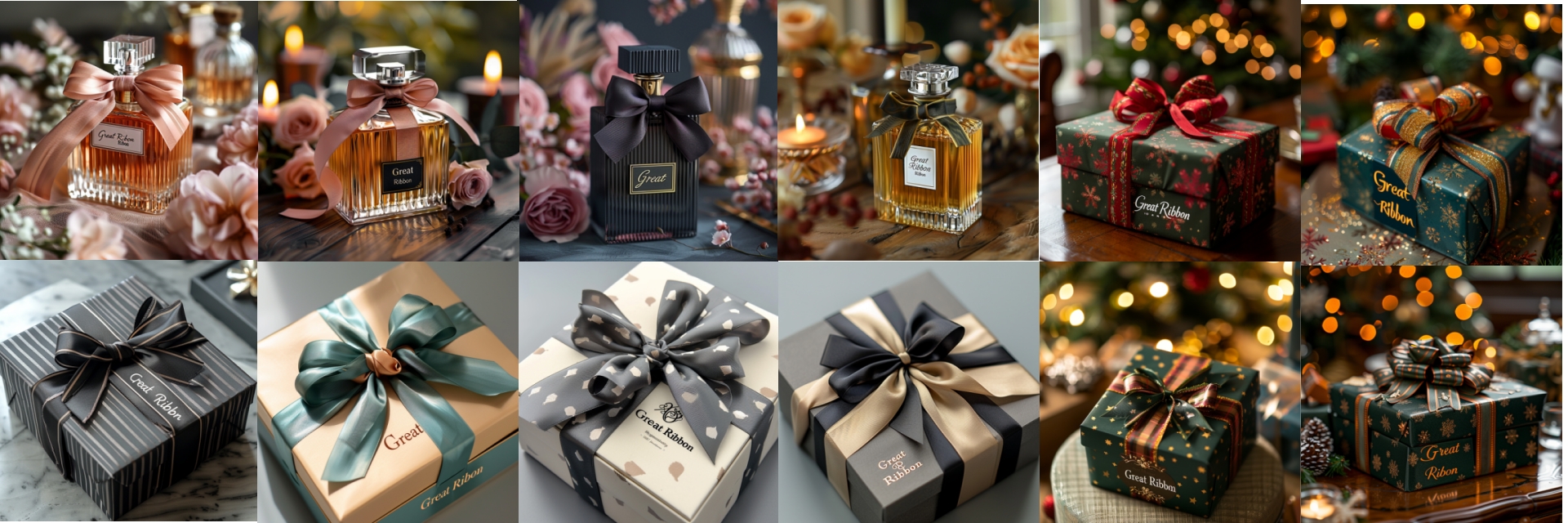 Ribbon applied to premium gift packaging