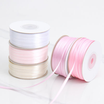 3mm Narrow Assorted Color Custom High Durability  Polyester Satin Ribbon for Gift Packing