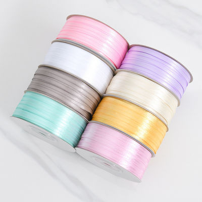 3mm Narrow Assorted Color Custom High Durability  Polyester Satin Ribbon for Gift Packing