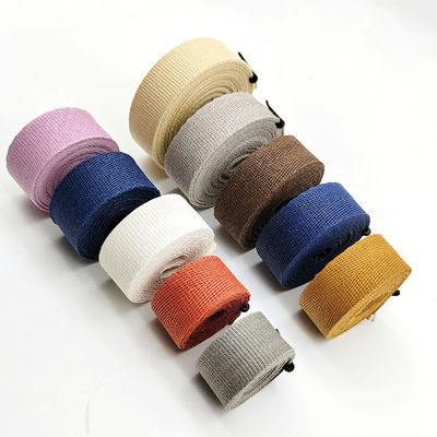GRS Herribone Woven Paper Ribbon Roll Plain Pattern Assorted Color Solid