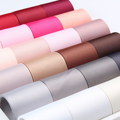 3mm-100mm Solid Assorted Color Polyester Grosgrain Ribbon for Gift Wrapping and DIY Craft