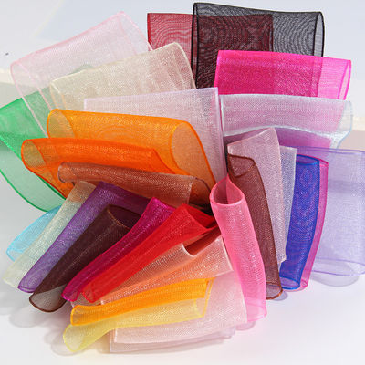 2.5cm Polyester Organza Ribbon for DIY bows or Wedding Decoration or Cake Wrapping