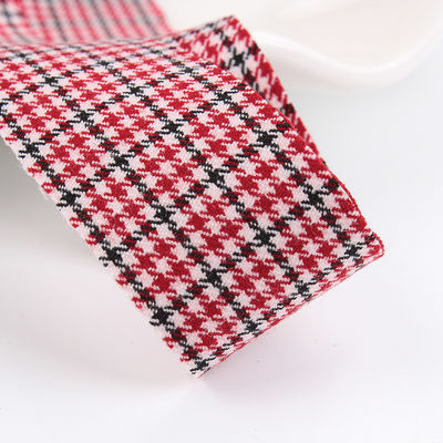 Polyester Red Houndstooth Ribbon 10mm-40mm Satin Poly Ribbon