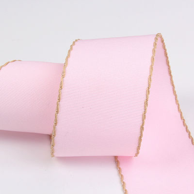 10mm-38mm Stitched Polyester Grosgrain Ribbon ISO9001 Solid Pattern