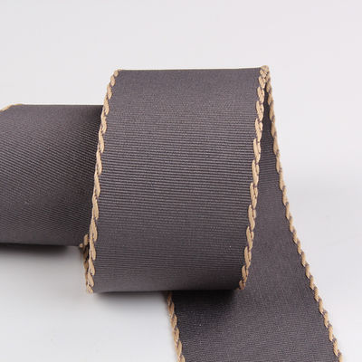 10mm-38mm Stitched Polyester Grosgrain Ribbon ISO9001 Solid Pattern