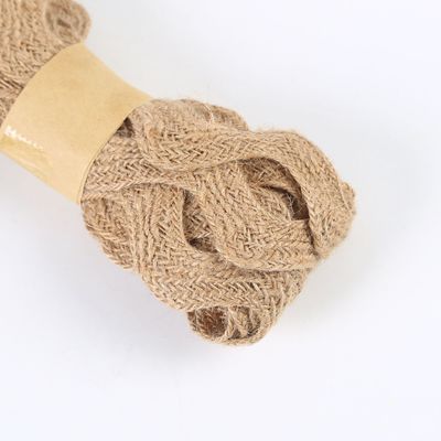 Solid Color Jute Burlap Ribbon ISO14001 Dark Brown Burlap Ribbon