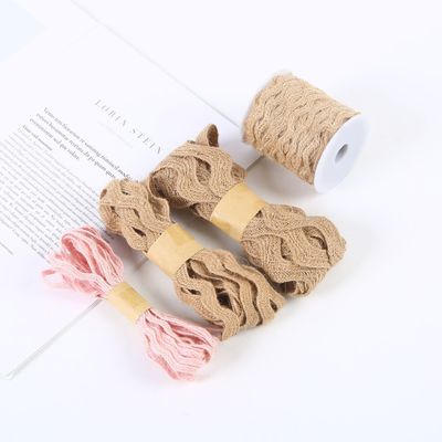 Solid Color Jute Burlap Ribbon ISO14001 Dark Brown Burlap Ribbon