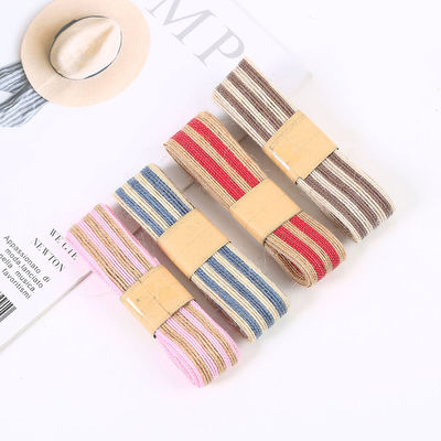 Striped Colorful 100% Jute Burlap Ribbon Rolls For Decoration