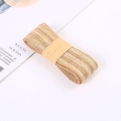 Striped Colorful 100% Jute Burlap Ribbon Rolls For Decoration