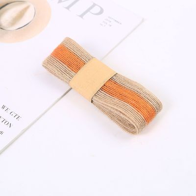 Striped Colorful 100% Jute Burlap Ribbon Rolls For Decoration