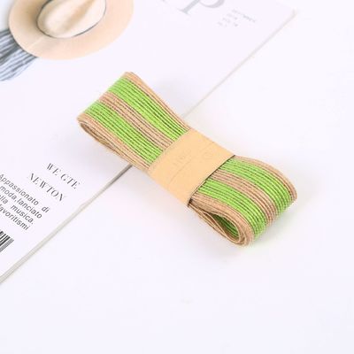Striped Colorful 100% Jute Burlap Ribbon Rolls For Decoration