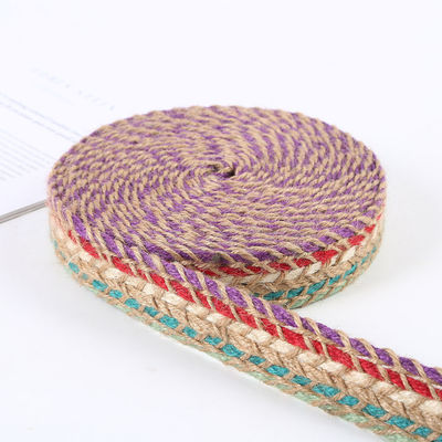 Braided Woven Jute Burlap Ribbon Retro Gold Burlap Ribbon For Garment