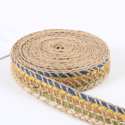 Braided Woven Jute Burlap Ribbon Retro Gold Burlap Ribbon For Garment