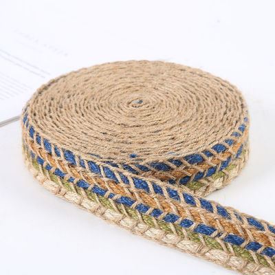 Braided Woven Jute Burlap Ribbon Retro Gold Burlap Ribbon For Garment