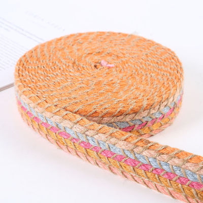 Braided Woven Jute Burlap Ribbon Retro Gold Burlap Ribbon For Garment