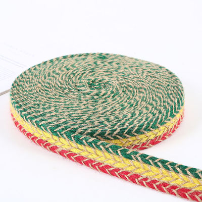 Braided Woven Jute Burlap Ribbon Retro Gold Burlap Ribbon For Garment