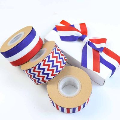 Ink Printed Polyester Grosgrain Ribbon By The Yard Customized Logo