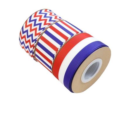 Ink Printed Polyester Grosgrain Ribbon By The Yard Customized Logo