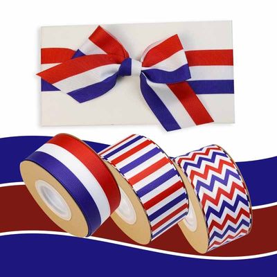 Ink Printed Polyester Grosgrain Ribbon By The Yard Customized Logo