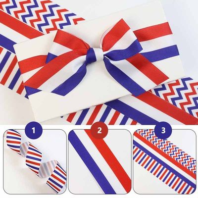 Ink Printed Polyester Grosgrain Ribbon By The Yard Customized Logo