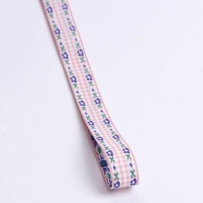 7mm-38mm Blue Embroidered Ribbon ISO9001 Embroidered Floral Ribbon