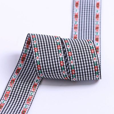7mm-38mm Blue Embroidered Ribbon ISO9001 Embroidered Floral Ribbon