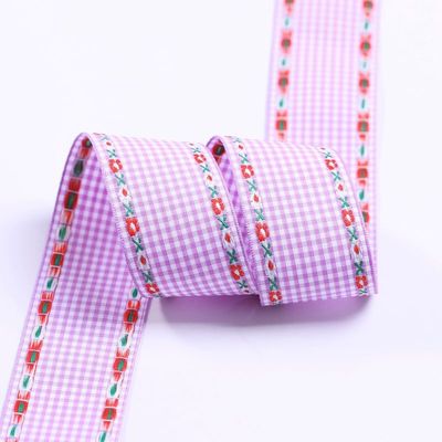 7mm-38mm Blue Embroidered Ribbon ISO9001 Embroidered Floral Ribbon