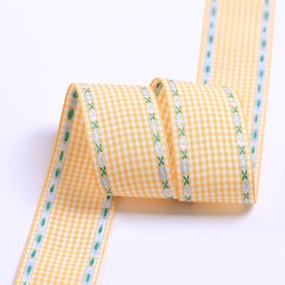 7mm-38mm Blue Embroidered Ribbon ISO9001 Embroidered Floral Ribbon