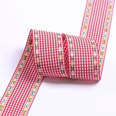 7mm-38mm Blue Embroidered Ribbon ISO9001 Embroidered Floral Ribbon