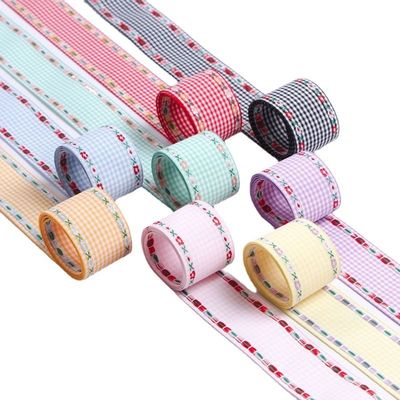 7mm-38mm Blue Embroidered Ribbon ISO9001 Embroidered Floral Ribbon