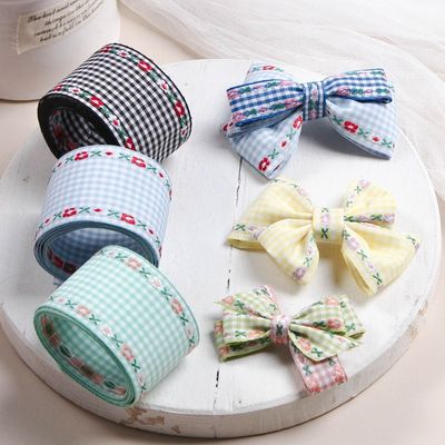7mm-38mm Blue Embroidered Ribbon ISO9001 Embroidered Floral Ribbon