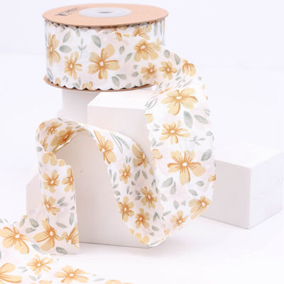 Floral Personalized Grosgrain Ribbon Weave Edge Ribbon For Gift Packing