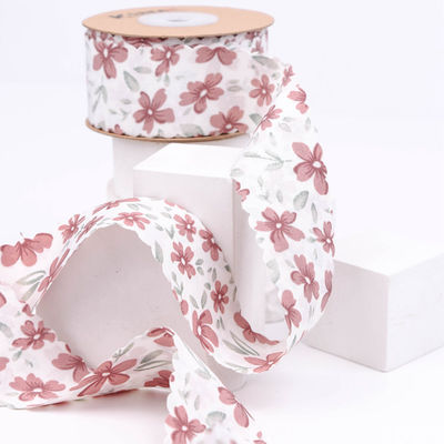 Floral Personalized Grosgrain Ribbon Weave Edge Ribbon For Gift Packing