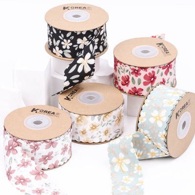 Floral Personalized Grosgrain Ribbon Weave Edge Ribbon For Gift Packing