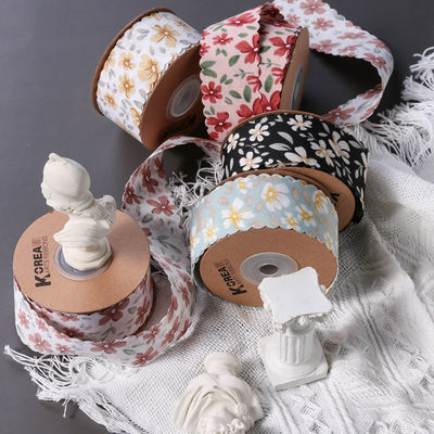 Floral Personalized Grosgrain Ribbon Weave Edge Ribbon For Gift Packing