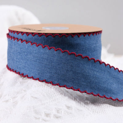Garment Decoration Jeans Ribbon 38mm Double Face Weave Edge