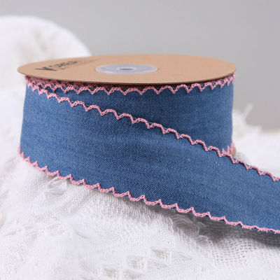 Garment Decoration Jeans Ribbon 38mm Double Face Weave Edge