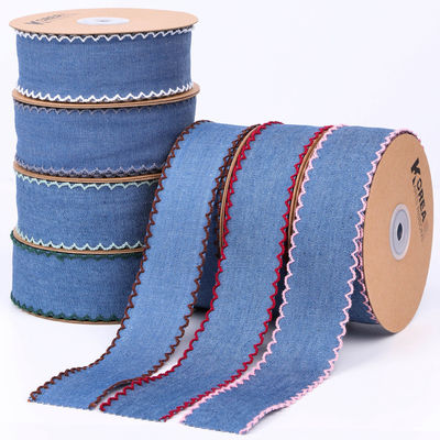 Garment Decoration Jeans Ribbon 38mm Double Face Weave Edge