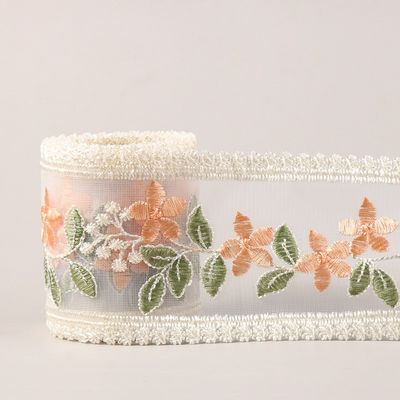 Embroidery Wired Organza Ribbon 85mm Single Face Printed Organza Ribbon