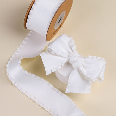 Wrinkle Edge Polyester Satin Ribbon 25mm-38mm Double Faced Satin Ribbon