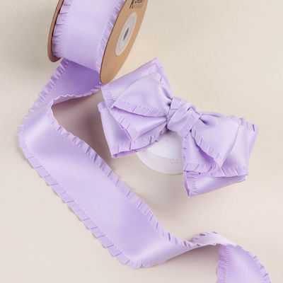 Wrinkle Edge Polyester Satin Ribbon 25mm-38mm Double Faced Satin Ribbon