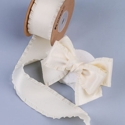 Wrinkle Edge Polyester Satin Ribbon 25mm-38mm Double Faced Satin Ribbon