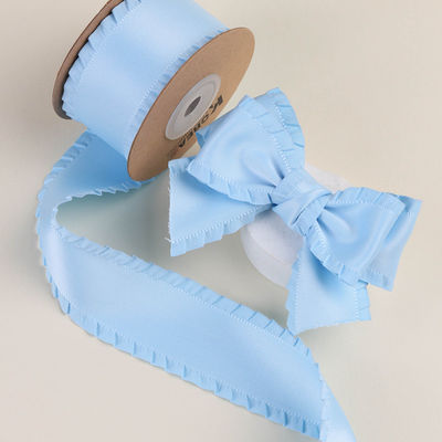 Wrinkle Edge Polyester Satin Ribbon 25mm-38mm Double Faced Satin Ribbon