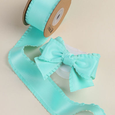 Wrinkle Edge Polyester Satin Ribbon 25mm-38mm Double Faced Satin Ribbon