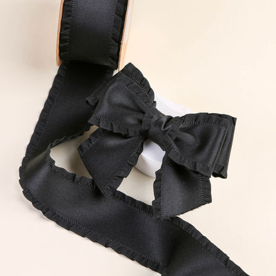 Wrinkle Edge Polyester Satin Ribbon 25mm-38mm Double Faced Satin Ribbon