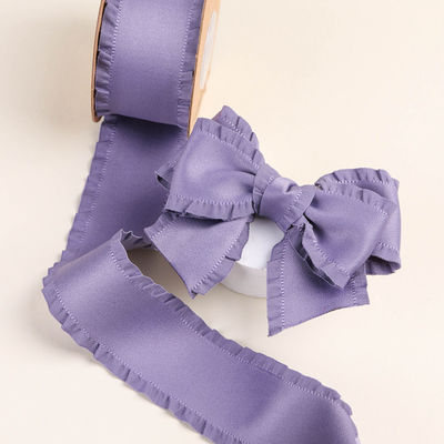 Wrinkle Edge Polyester Satin Ribbon 25mm-38mm Double Faced Satin Ribbon