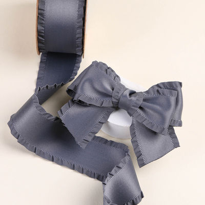 Wrinkle Edge Polyester Satin Ribbon 25mm-38mm Double Faced Satin Ribbon