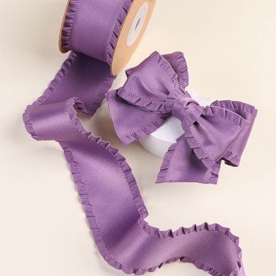 Wrinkle Edge Polyester Satin Ribbon 25mm-38mm Double Faced Satin Ribbon