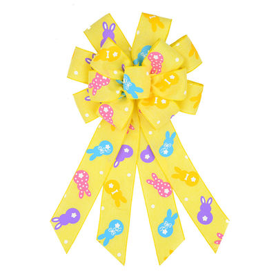Cute Cartoon Egg And Rabbit Easter Ribbon Bow For Festival Decoration