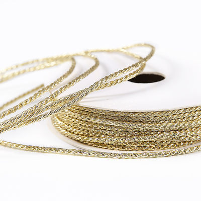 Gold Silver Braided Polyester Rope Twisted 5mm 3 Strands Rope